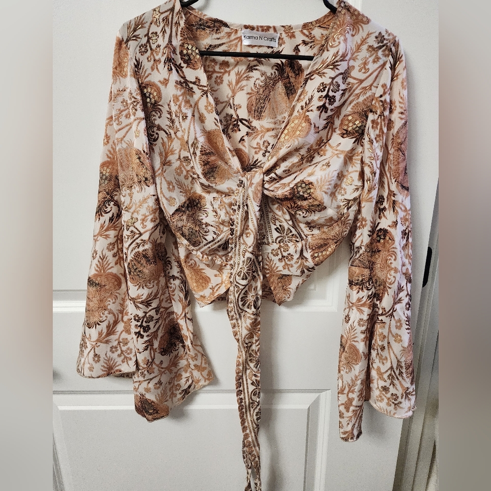 Wrap Tie Front Boho Top - Karma And Crafts